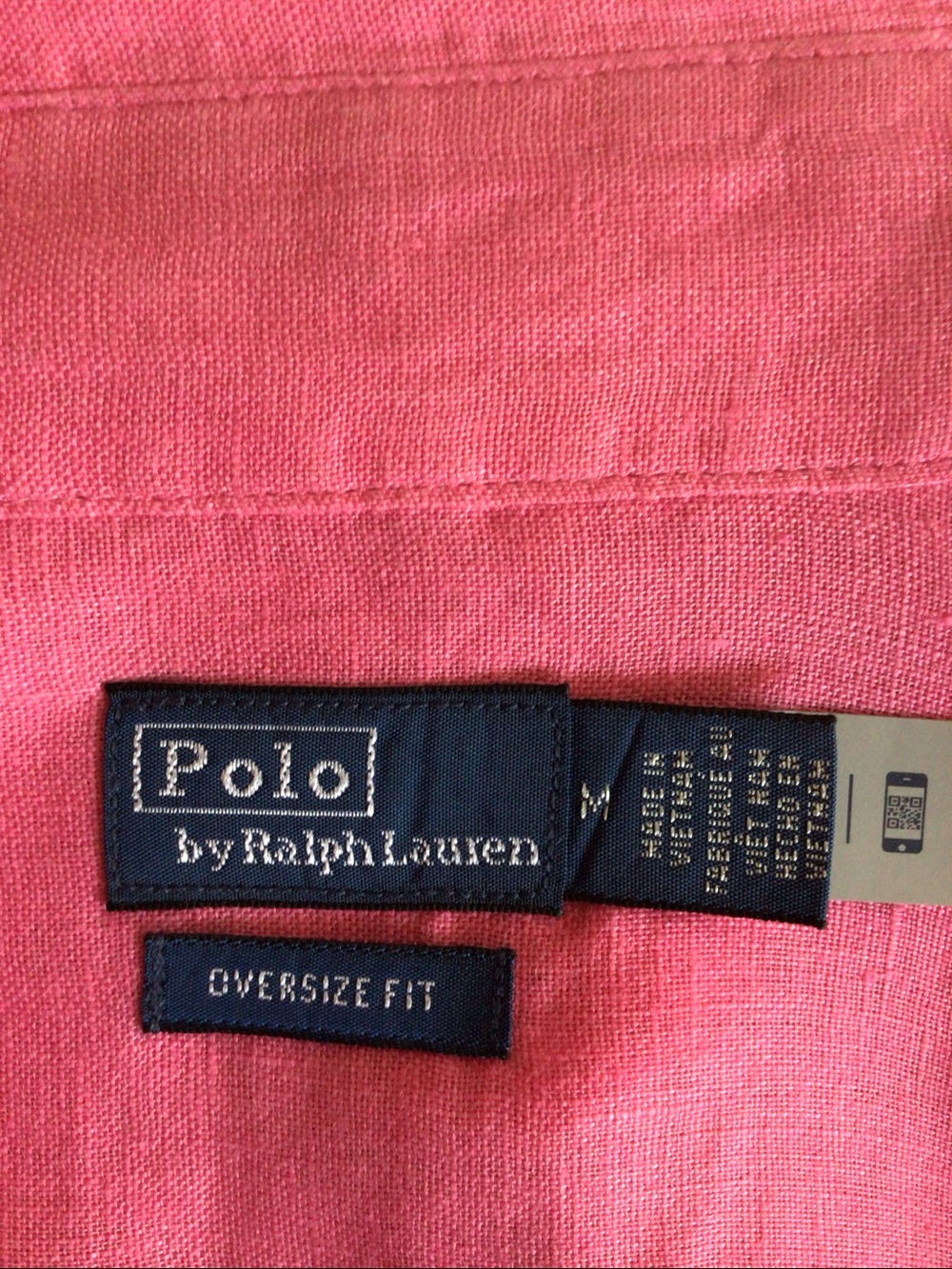 POLO BY RALPH LAUREN Oversize Fit Linen Shirt | Size Medium | Color Pink - Picture 4 of 6